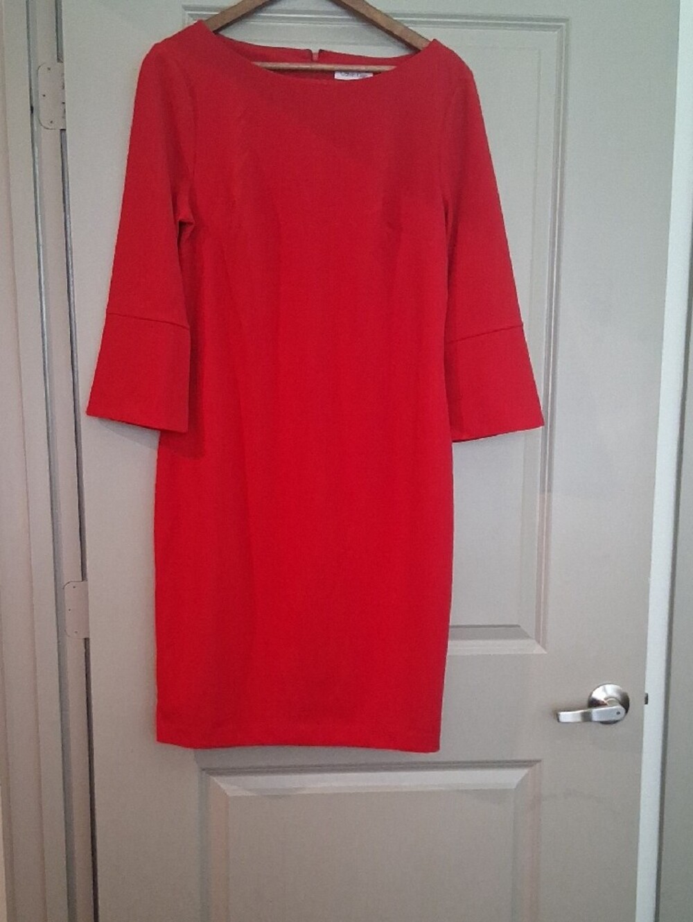 Calvin Klein Red Bell-Sleeve Sheath Dress - Picture 7 of 7